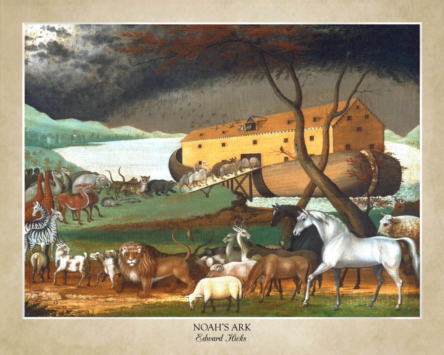 Noah's Ark by Edward Hicks 1846 16x20 print by QuailHollowGallery