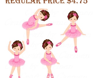 ON SALE Ballerina clip art dancer ballet digital by CraftbyCarmen