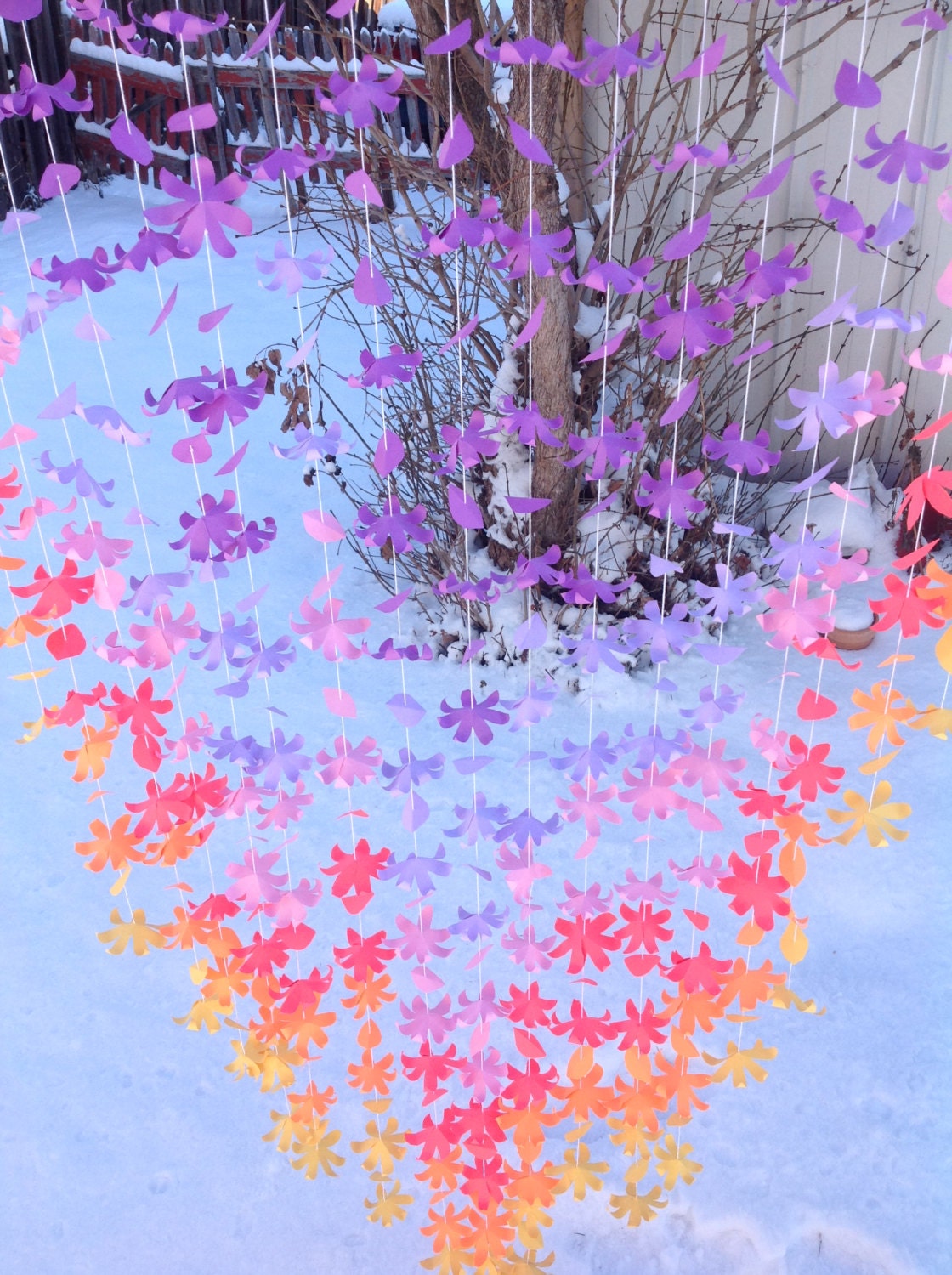 20 Strands Paper Flower Backdrop Paper Flower Curtain