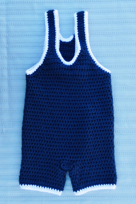 CUSTOM ORDER ONLY Crochet Wrestling Singlet with by Gifted2Give