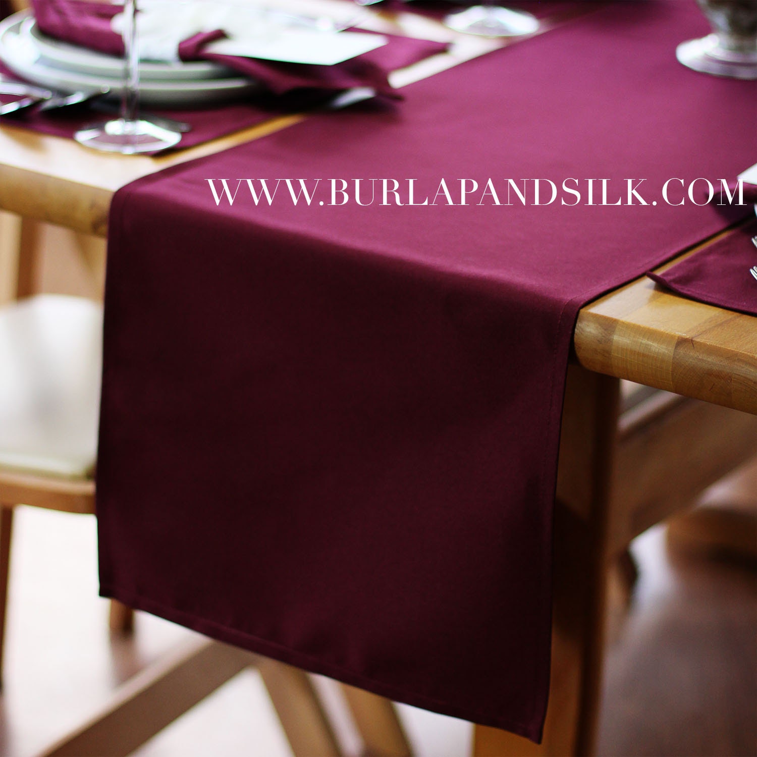 Burgundy Table Runner 14 X 108 inches Burgundy Table Runners