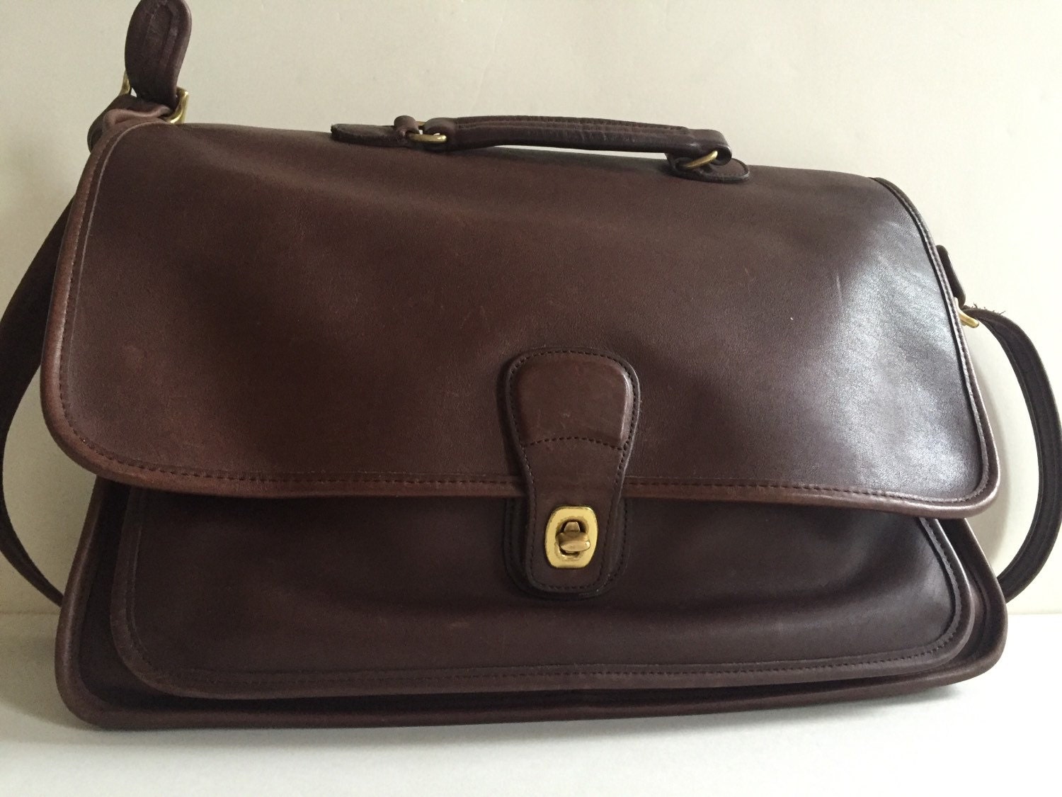 coach brown leather briefcase