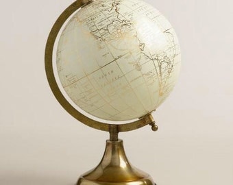 Customize me!! Hand painted globe, quote globe, floral globe, gold base world globe, gold globe