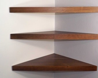 floating corner inch shelf stain wide handmade kona usa
