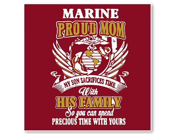Download Marine Proud Mom Illustration TShirt Design Cut File svg