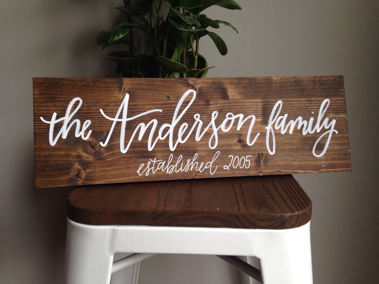 Family Name Established Wood Sign Hand by SaraVroomanDesigns