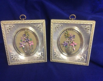 Pair of Vintage Framed Shell Art