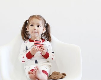 Kids Christmas Pajamas- Kids Holiday Pajamas-Organic Cotton- Baby Christmas Pajamas - Toddler Christams Pajamas- winter pjs- kids pjs