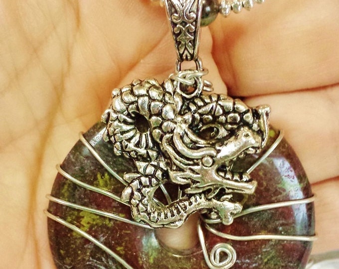 Dragon Blood Jasper Game of Thrones Inspired Statement Necklace ~ Powerful Jasper Viking Style Jewelry ~ Anniversary, Birthday Gift for Leo