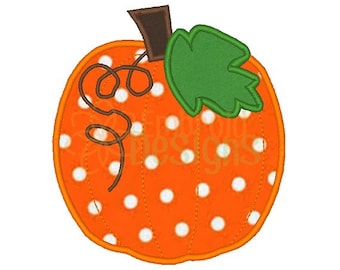 Pumpkin Applique Machine Embroidery Design 091115 Fall Applique Design Autumn 4X4 5X7 8X8 6X10 Instant download