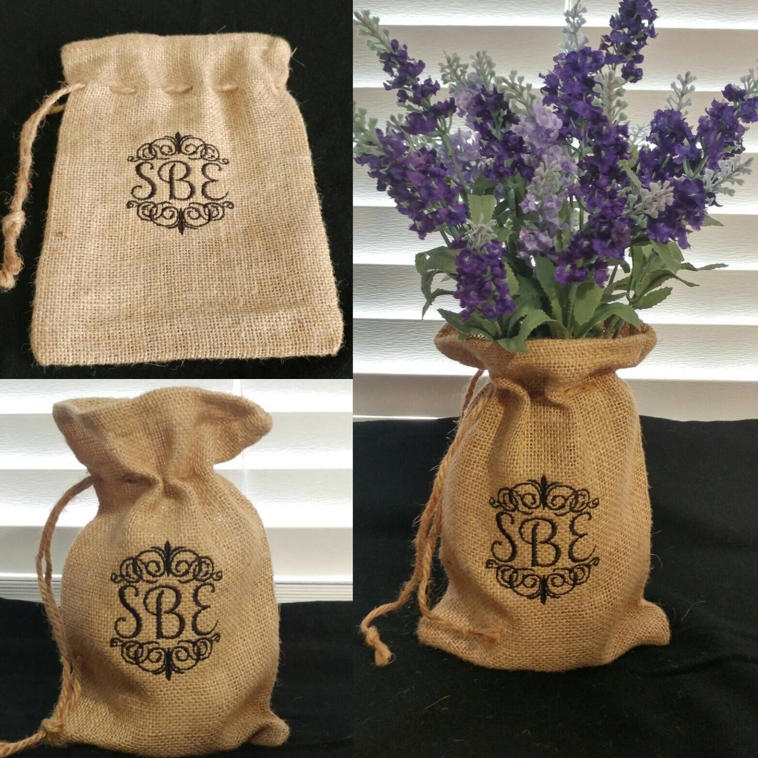 Personalized Burlap Bags Monogrammed Burlap Decor