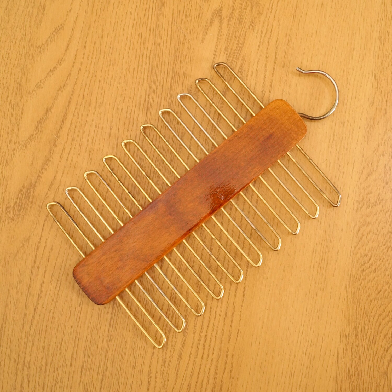 Vintage wood Tie rack made in WGermany 20 hooks
