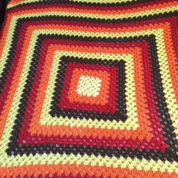 free printable fall color crocheted afghan pattern