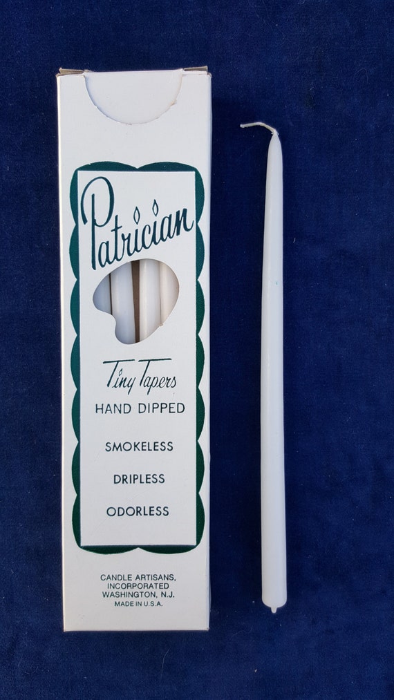 Box of vintage Patrician tiny taper candles