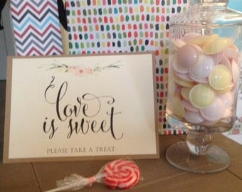 Vintage/Rustic 'Alexa' Love is Sweet Sign for Weddings, Parties, Christenings etc-FREE UK P&P!