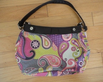 New Thirty-one Purse Purple, Pink, & Green Paisly Purse Skirt for Suite Skirt Purse 31 Gifts