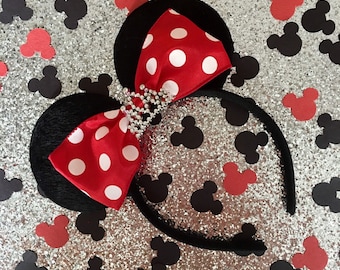 Mouse Ears Headband (Wedding Crown Butterfly Tiara Princess Land World Cruise Birthday Party Favors Favor Festival Princess Poka Dot Bow)