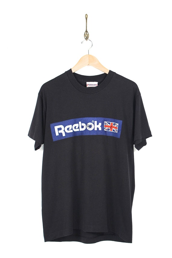 Vintage REEBOK T-shirt 80s/90s Reebok Union Jack Worn Thin