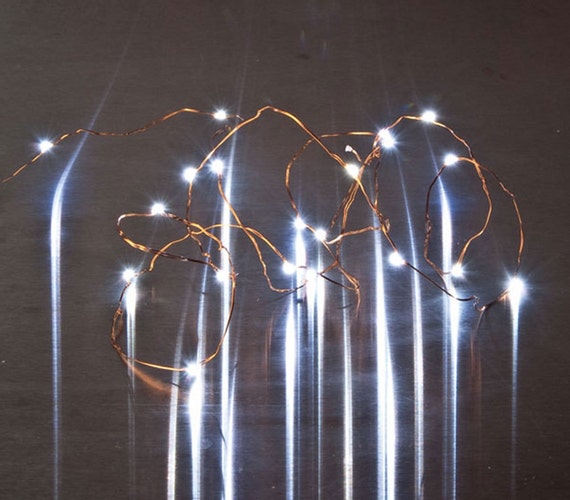 White LED Fairy String Lights Battery Operated by TaaraBazaar