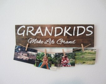 Grandkids sign, gift for grandparent, gift for grandma, rustic sign, rustic wall decor, christmas gift for grandparent, grandparent gift