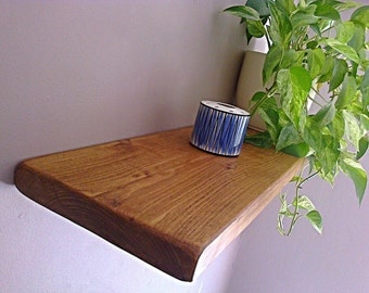 Floating Shelves, Wooden Shelving, Wall Shelves - English Oak Wax - 1ft - 6ft ** FREE UK DELIVERY **