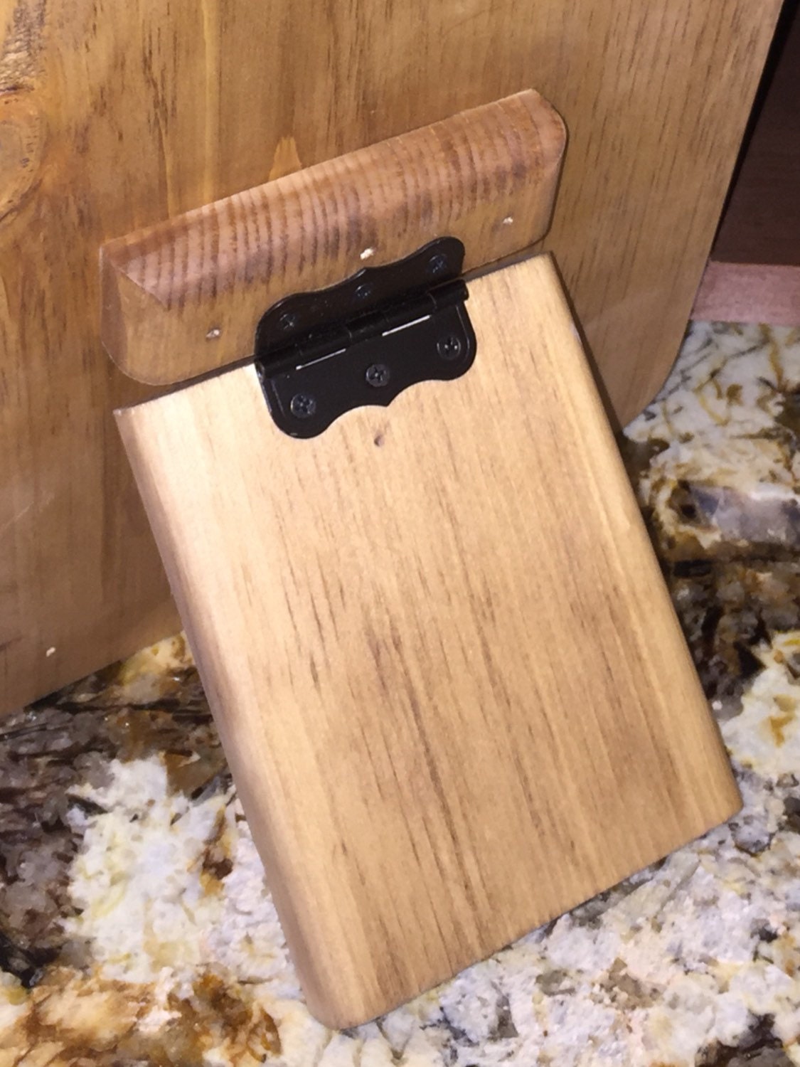Old style cutting board IPad cookbook stand Great holder