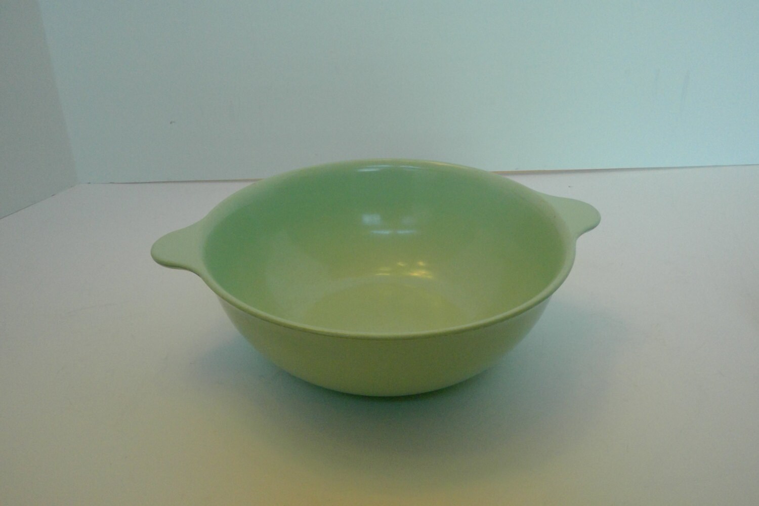 Green Serving Bowl with Handles Melmac Melamine Vintage