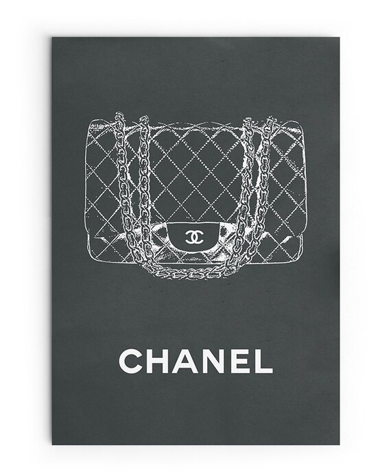 Chanel Bag Illustration PRINTABLE FILE. Chanel by ILKADesign