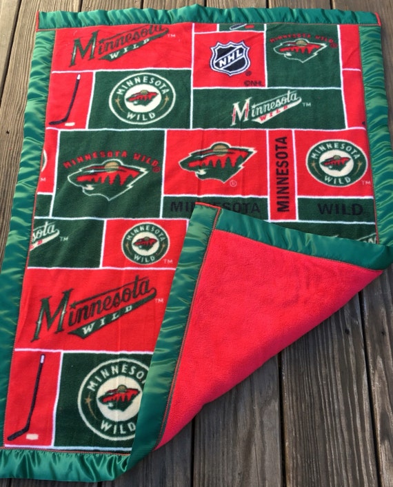 Minnesota Wild Hockey Fleece Blanket with by CurlyGirlHandmade