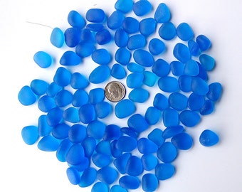20 pieces big size 16-20mm beach sea glass lot bulk wholesale deep blue cobalt jewelry use