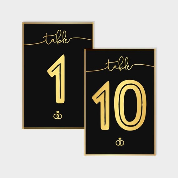 items similar to printable table numbers 1 10 black