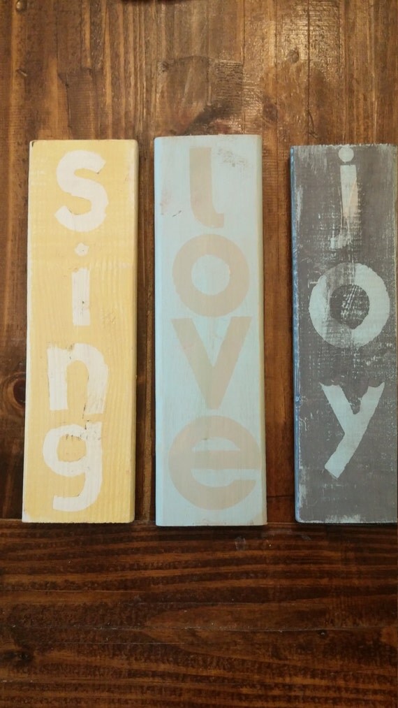 Set of 3 wall hanging signs lot 4 by loveLEEcrafter on Etsy