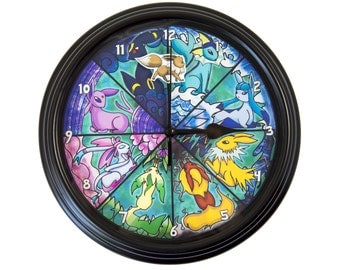 Eeveelution - 3D Wall Clock - Pokemon Clock - Pokemon Decor - Pokemon Wall Art - Pokemon Gift - Video Game Decor - College Dorm Decor