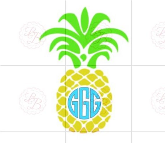 Download Monogram Pineapple SVG with Sunglasses SVG and JPEG