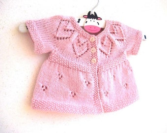Betsy Cardi - Knitting Pattern - Baby girl to age 6 cardigan - Instant Download PDF