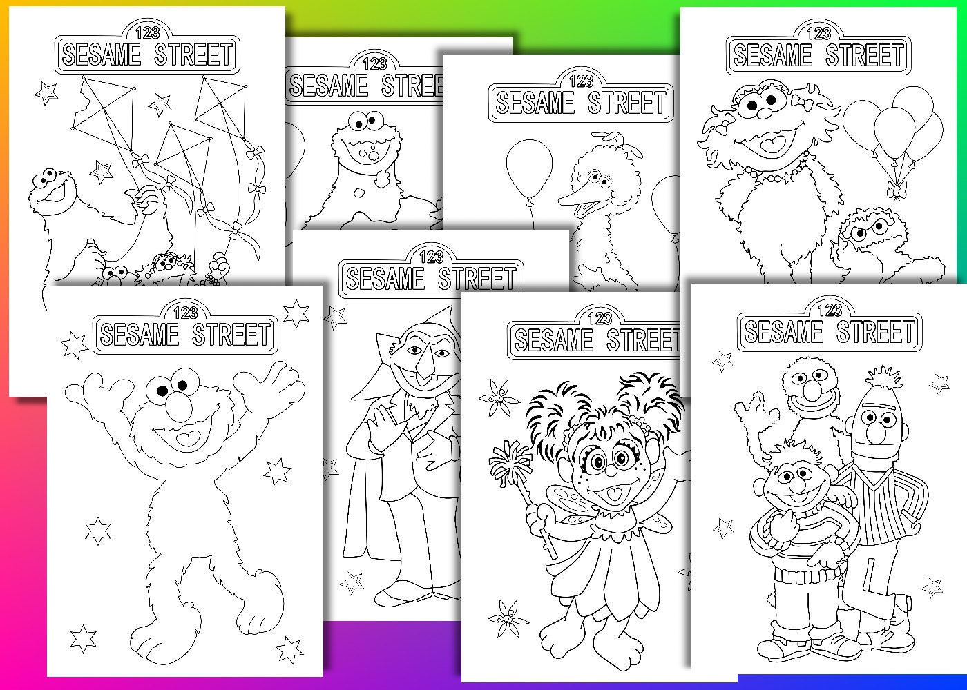 Sesame Street coloring pages Sesame Street Birthday Party