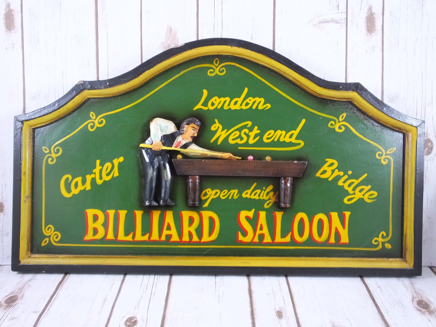 vintage billiard signs