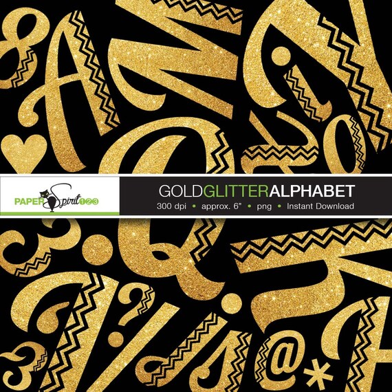 items similar to gold glitter alphabet clipart gold digital letters