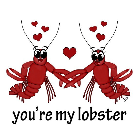 Items similar to You're My Lobster (customizable card) on Etsy