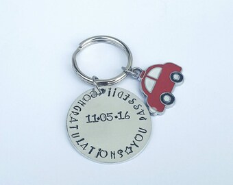 Passed driving test keyring, driving test keyring, you've passed keyring, car keyring, personalized keyring, personalised car keyring