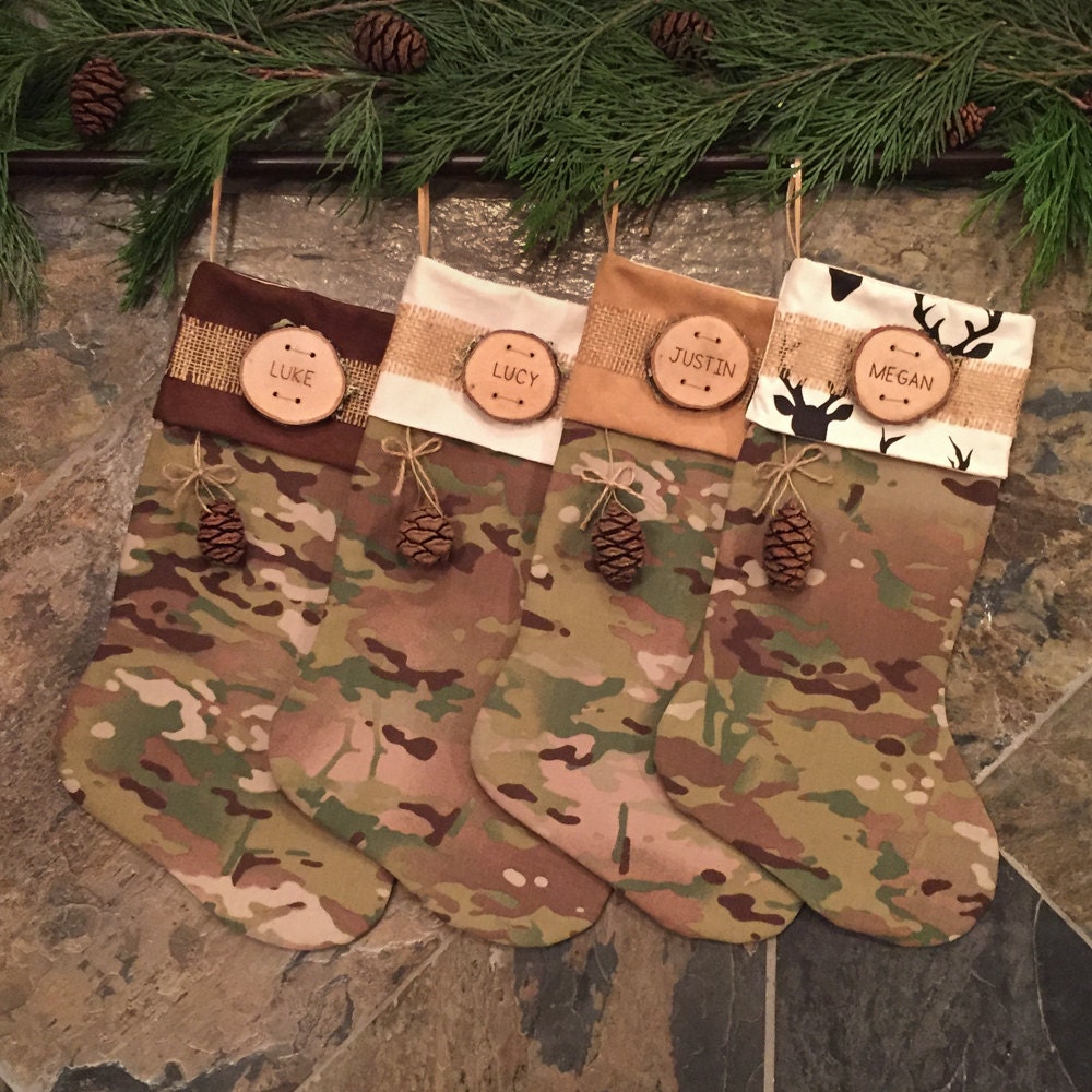 Camo Christmas Stocking Personalized Multicam By Omysoulstudio