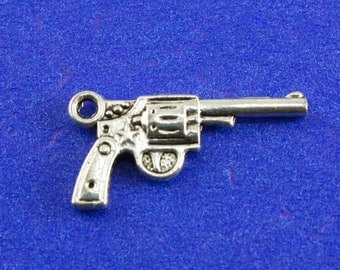 6 pcs- Sliver Pistol, Antiqued Sliver Gun, Revolver, Six Shooter