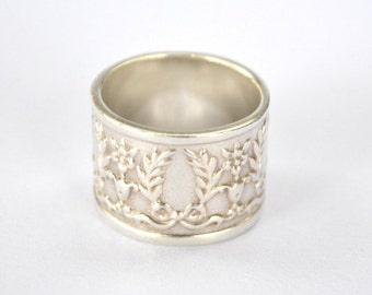 Eternal spring ring Sterling Silver wide band handmade in Australia Jules Read Jewellery