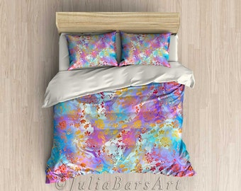 Blush Pink Duvet Cover Abstract Bedding Set Comforter