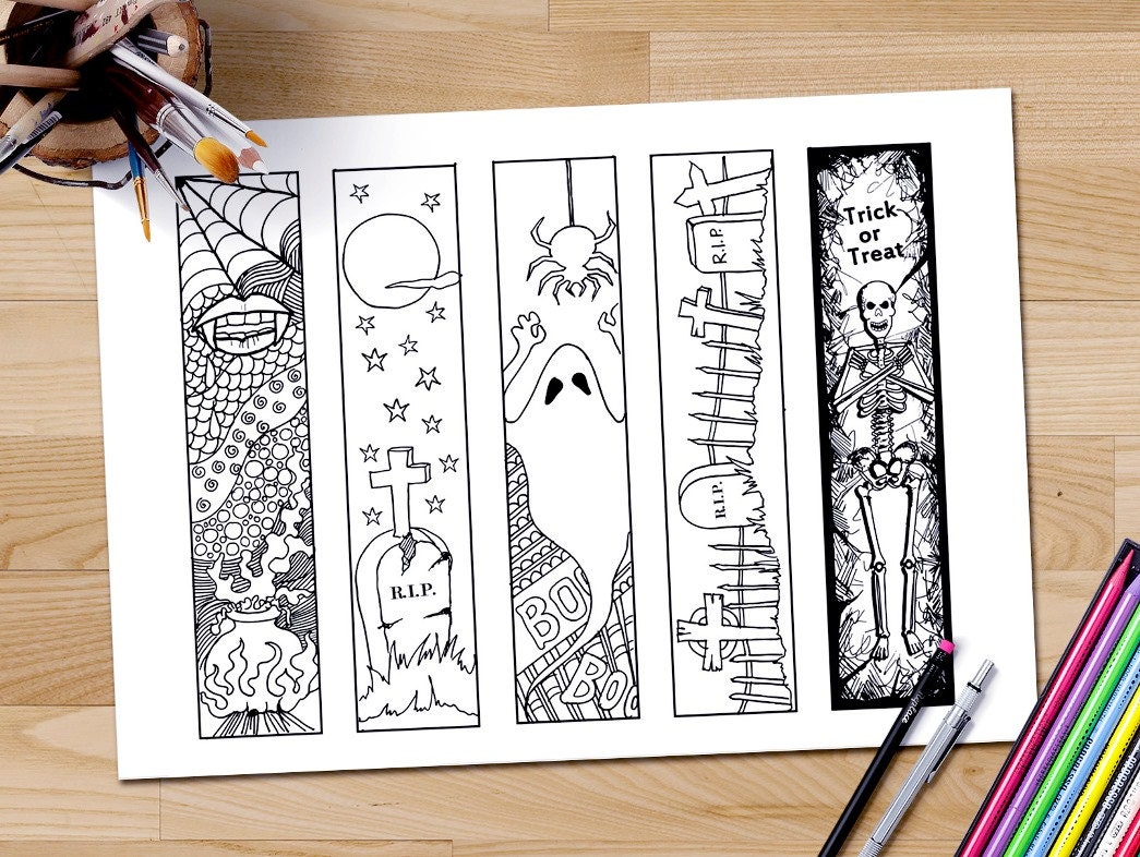 halloween bookmarks coloring pages - photo #14