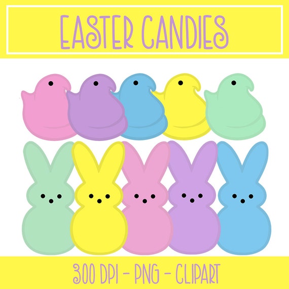 EASTER CLIPART Peep Candy Clipart Digital Download