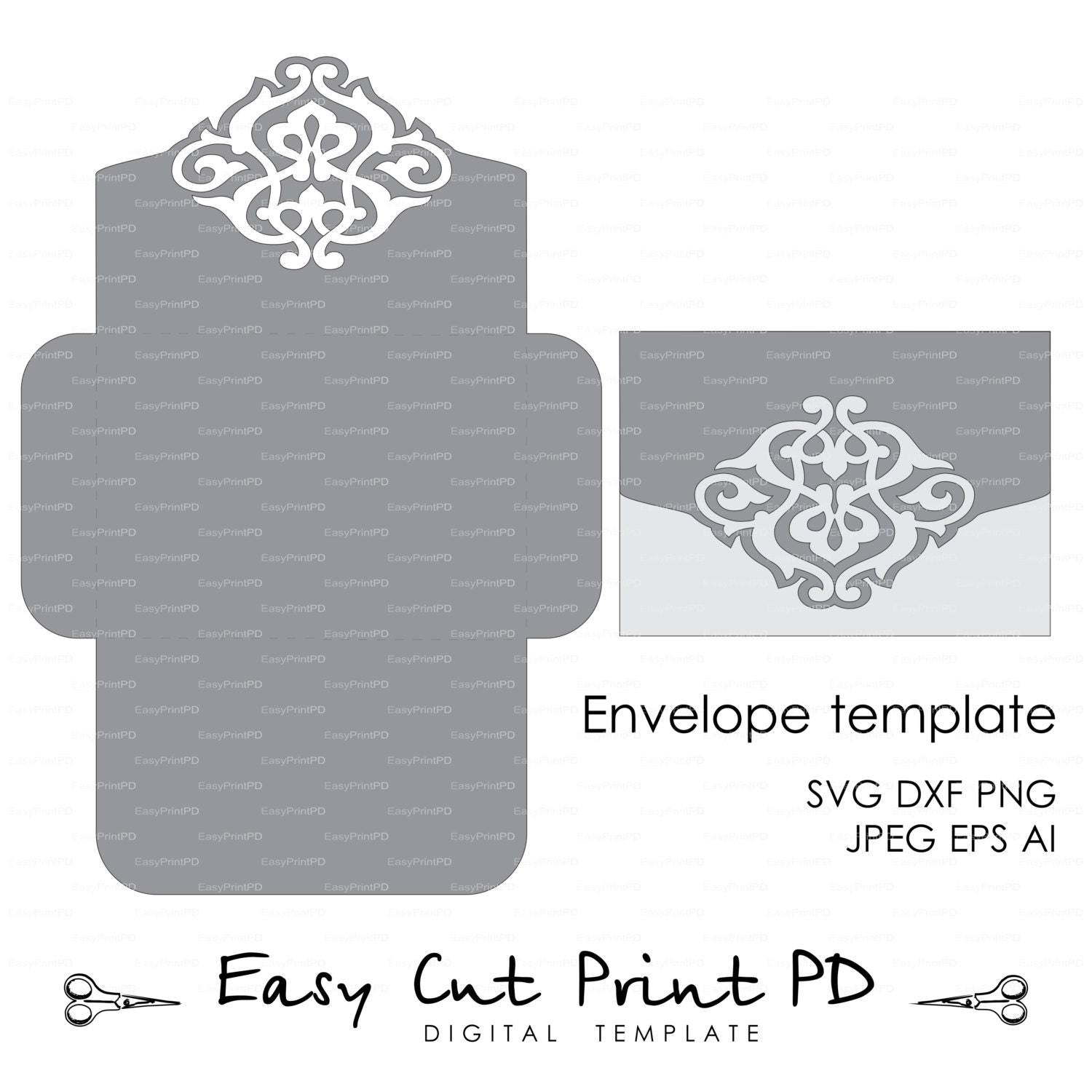 Download Wedding Envelope Template Instant Download cutting file svg