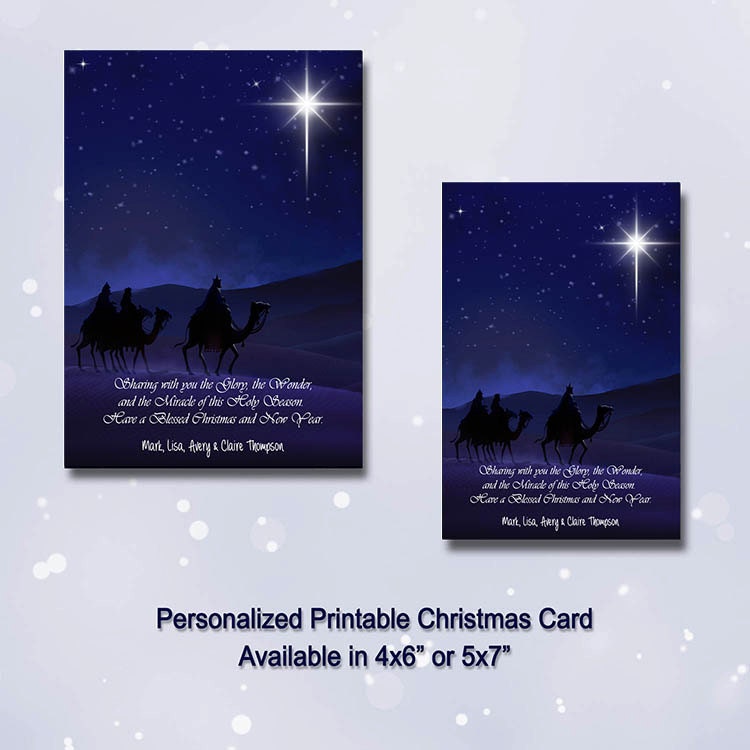 Printable Christmas Card 4x6 or 5x7 by YourPrintableShop on Etsy