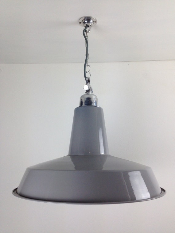 Large Grey Industrial Ceiling Light