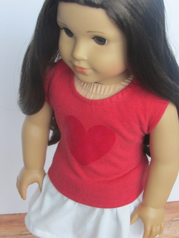 Red Heart Graphic T-Shirt - 18 Inch Doll Clothes // Clothing